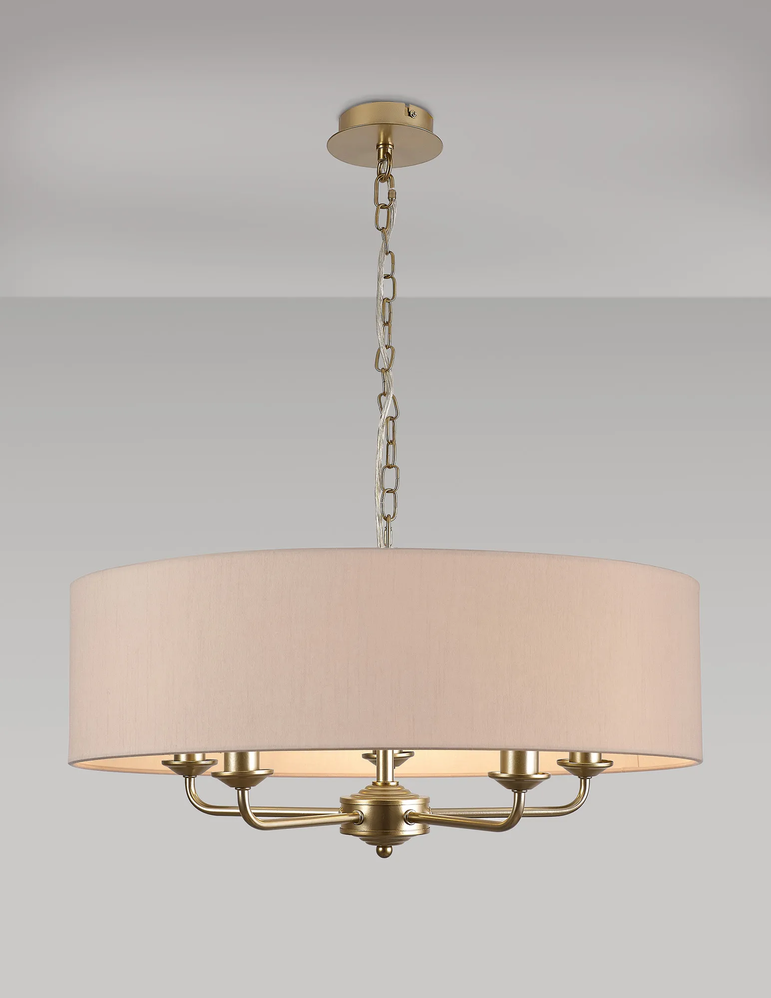 Banyan 60cm 5 Light Pendant Champagne Gold; Nude Beige/Moonlight DK0954  Deco Banyan CG NU